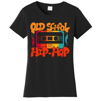 Retro Old School Hip Hop 80s 90s Graffiti Cassette Women's T-Shirt