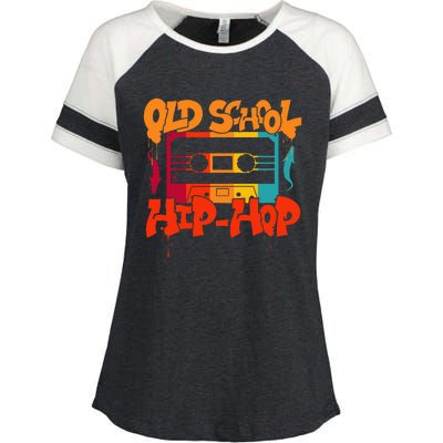 Retro Old School Hip Hop 80s 90s Graffiti Cassette Enza Ladies Jersey Colorblock Tee