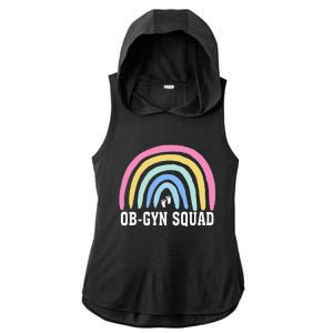 Rainbow ObGyn Squad Obstetrician Gynecologist Ladies PosiCharge Tri-Blend Wicking Draft Hoodie Tank