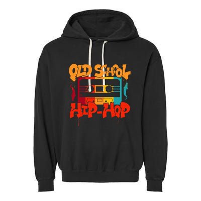 Retro Old School Hip Hop 80s 90s Graffiti Cassette Garment-Dyed Fleece Hoodie