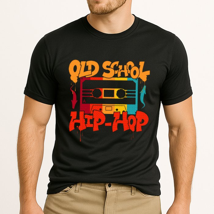 Retro Old School Hip Hop 80s 90s Graffiti Cassette Cooling Performance Crew T-Shirt