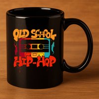 Retro Old School Hip Hop 80s 90s Graffiti Cassette 11oz C Handle Ceramic Mug