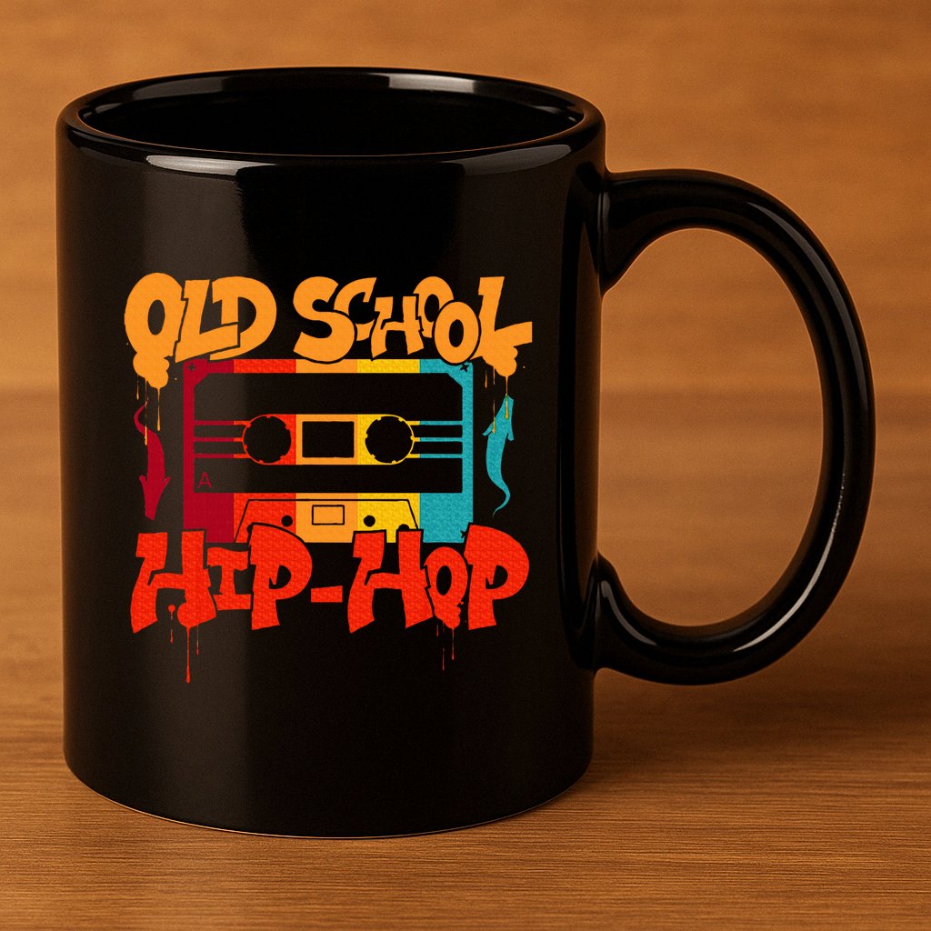 Retro Old School Hip Hop 80s 90s Graffiti Cassette 11oz C Handle Ceramic Mug