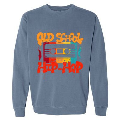 Retro Old School Hip Hop 80s 90s Graffiti Cassette Garment-Dyed Sweatshirt