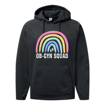 Rainbow ObGyn Squad Obstetrician Gynecologist Nurse ob gyn Performance Fleece Hoodie