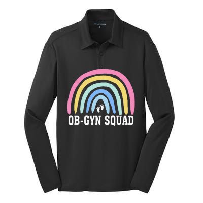 Rainbow ObGyn Squad Obstetrician Gynecologist Nurse ob gyn Silk Touch Performance Long Sleeve Polo