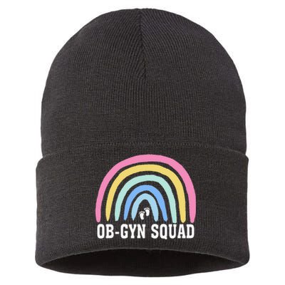 Rainbow ObGyn Squad Obstetrician Gynecologist Nurse ob gyn Sustainable Knit Beanie