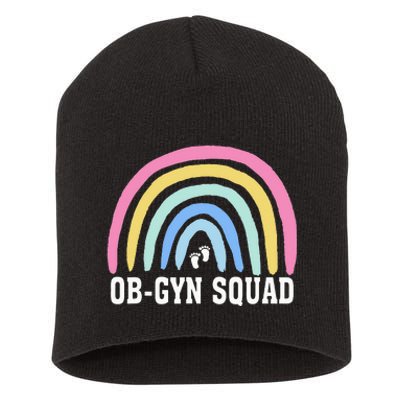 Rainbow ObGyn Squad Obstetrician Gynecologist Nurse ob gyn Short Acrylic Beanie