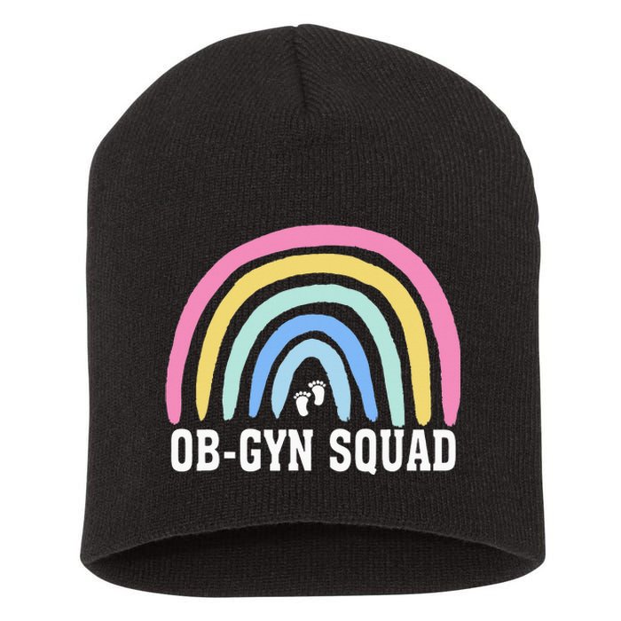 Rainbow ObGyn Squad Obstetrician Gynecologist Nurse ob gyn Short Acrylic Beanie