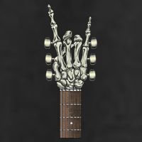Rock On Skeleton Hand Guitar Rock & Roll Adult Drive Performance Visor