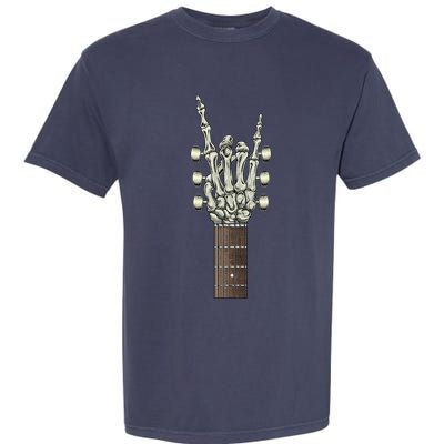 Rock On Skeleton Hand Guitar Rock & Roll Garment-Dyed Heavyweight T-Shirt