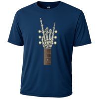 Rock On Skeleton Hand Guitar Rock & Roll Cooling Performance Crew T-Shirt