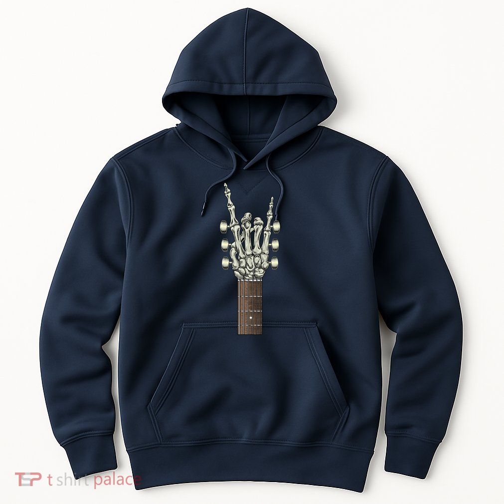 Rock On Skeleton Hand Guitar Rock & Roll Hoodie
