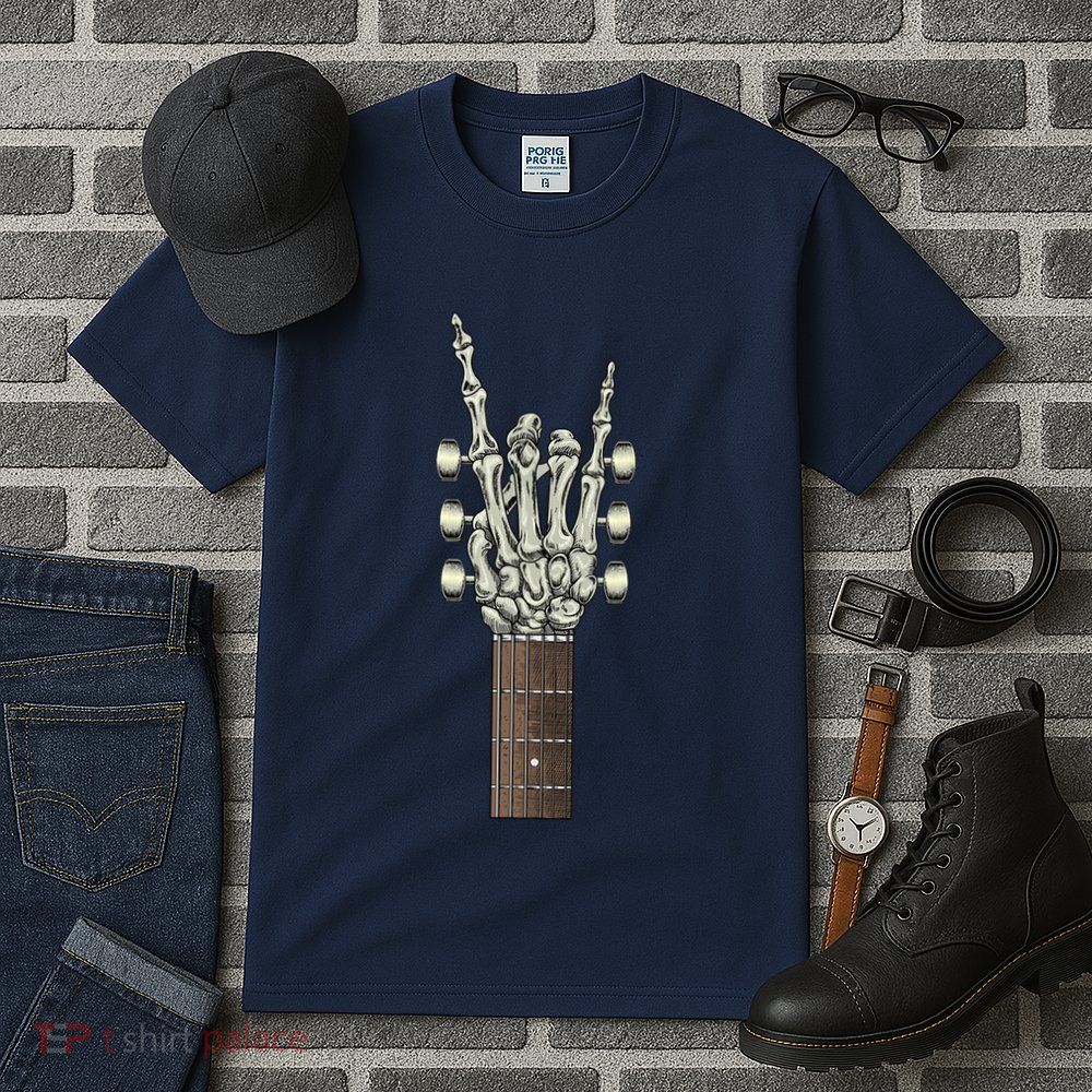 Rock On Skeleton Hand Guitar Rock & Roll Tall T-Shirt