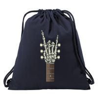 Rock On Skeleton Hand Guitar Rock & Roll Drawstring Bag