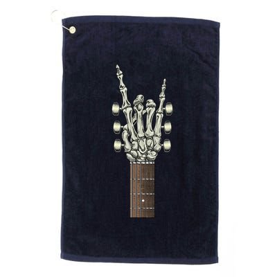 Rock On Skeleton Hand Guitar Rock & Roll Golf Towel