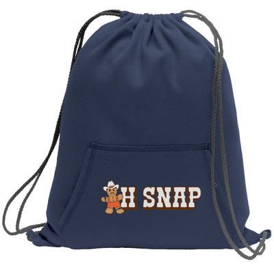 Retro Oh Snap Gingerbread Man Christmas Cookie Cowboy Sweatshirt Cinch Pack Bag