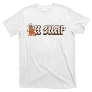 Retro Oh Snap Gingerbread Man Christmas Cookie Cowboy T-Shirt