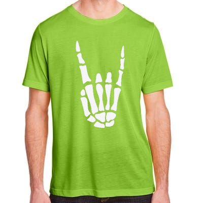 Rock On Skeleton Hand Sign Minimalistic Halloween Costume Adult ChromaSoft Performance T-Shirt