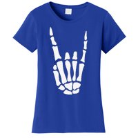 Rock On Skeleton Hand Sign Minimalistic Halloween Costume Women's T-Shirt