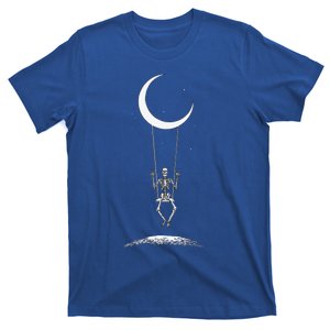 Rock On Skeleton Moon Band Rock And Roll Graphic T-Shirt