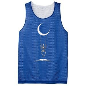 Rock On Skeleton Moon Band Rock And Roll Graphic Mesh Reversible Basketball Jersey Tank