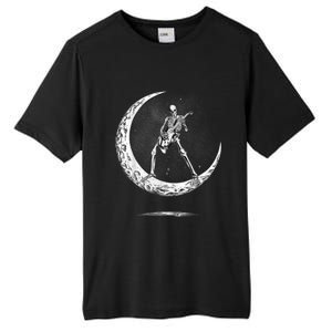 Rock On Skeleton Moon Rock And Roll Funny Halloween Tall Fusion ChromaSoft Performance T-Shirt