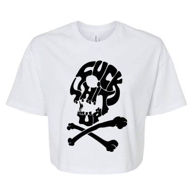 Rude Offensive Skull And Bones Bella+Canvas Jersey Crop Tee