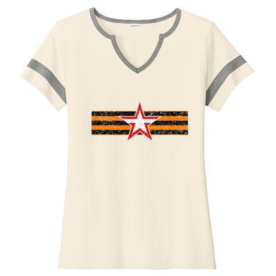 Ribbon Of St. George Russia Ladies Halftime Notch Neck Tee