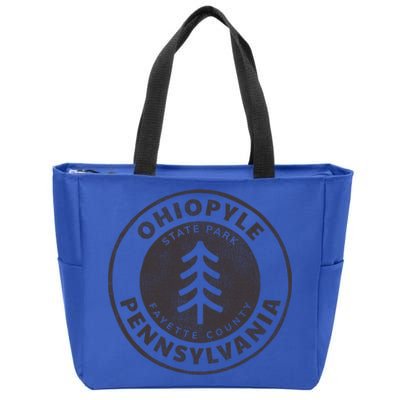 Retro Ohiopyle State Park Pennsylvania Souvenir Design Meaningful Gift Zip Tote Bag