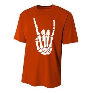 Rock On Skeleton Hand Funny Gift Performance Sprint T-Shirt