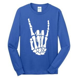 Rock On Skeleton Hand Funny Gift Tall Long Sleeve T-Shirt