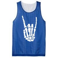 Rock On Skeleton Hand Funny Gift Mesh Reversible Basketball Jersey Tank