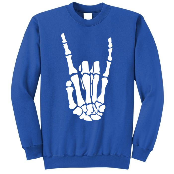 Rock On Skeleton Hand Funny Gift Tall Sweatshirt