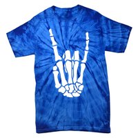 Rock On Skeleton Hand Funny Gift Tie-Dye T-Shirt