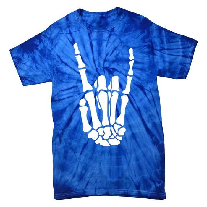 Rock On Skeleton Hand Funny Gift Tie-Dye T-Shirt