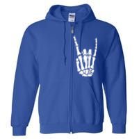 Rock On Skeleton Hand Funny Gift Full Zip Hoodie