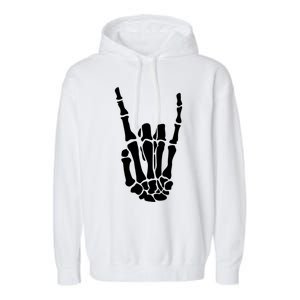 Rock On Skeleton Hand Funny Gift Garment-Dyed Fleece Hoodie