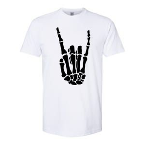 Rock On Skeleton Hand Funny Gift Softstyle CVC T-Shirt