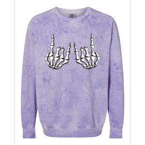 Rock On Skeleton Hand Rock And Roll Rock Band Colorblast Crewneck Sweatshirt