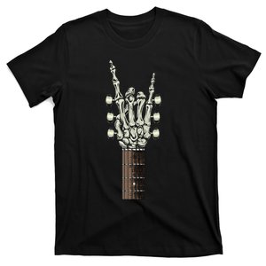 Rock On Skeleton Hand Guitar Rock & Roll Rock Band Halloween T-Shirt