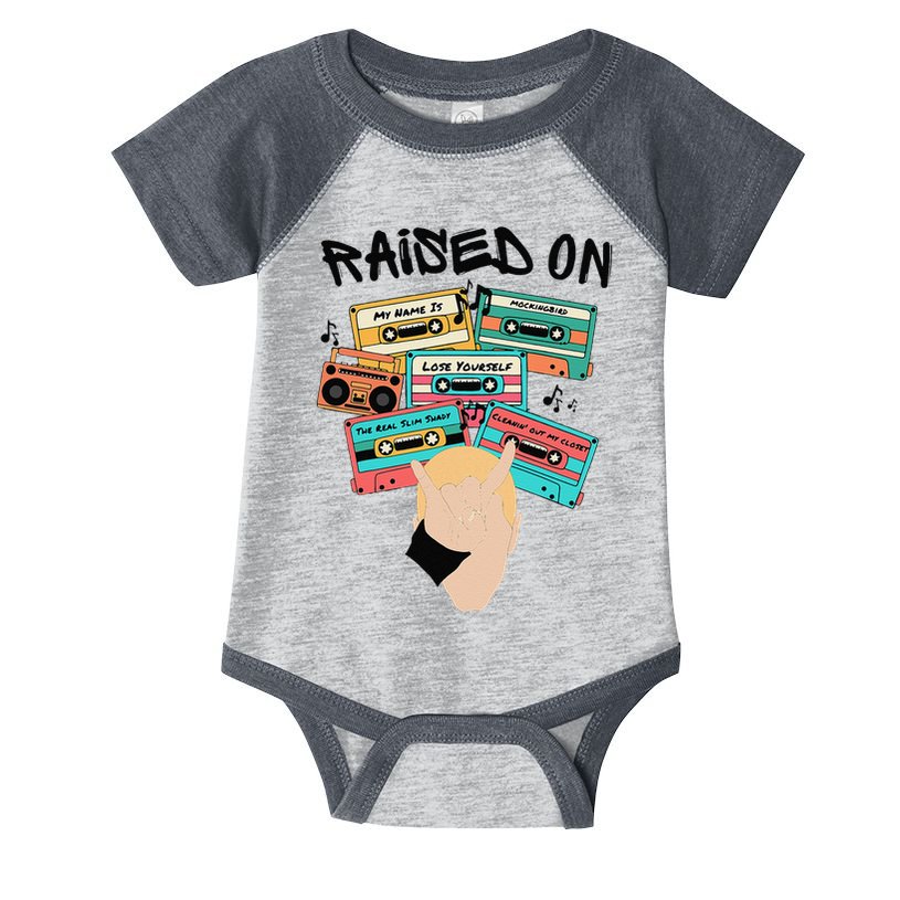 Raised On Slim Retro Cassettes Hip Hop Infant Baby Jersey Bodysuit