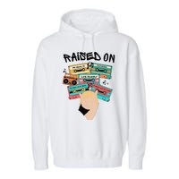 Raised On Slim Retro Cassettes Hip Hop Garment-Dyed Fleece Hoodie