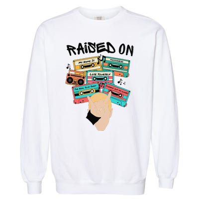 Raised On Slim Retro Cassettes Hip Hop Garment-Dyed Sweatshirt