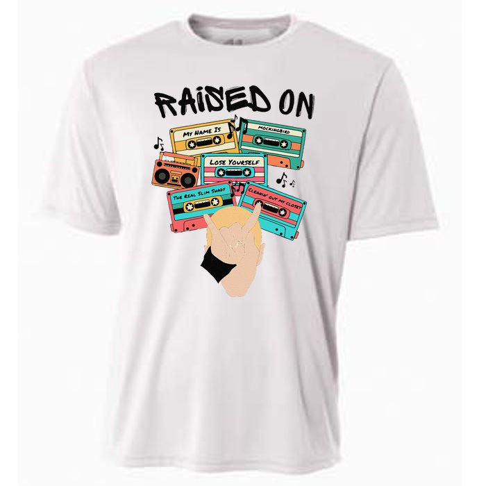 Raised On Slim Retro Cassettes Hip Hop Cooling Performance Crew T-Shirt