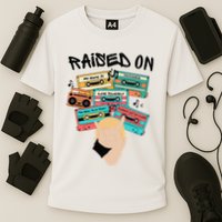 Raised On Slim Retro Cassettes Hip Hop Cooling Performance Crew T-Shirt