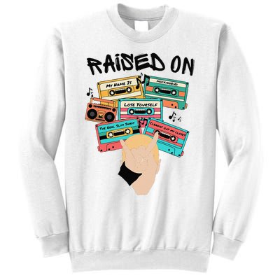 Raised On Slim Retro Cassettes Hip Hop Sweatshirt