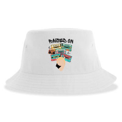 Raised On Slim Retro Cassettes Hip Hop Sustainable Bucket Hat