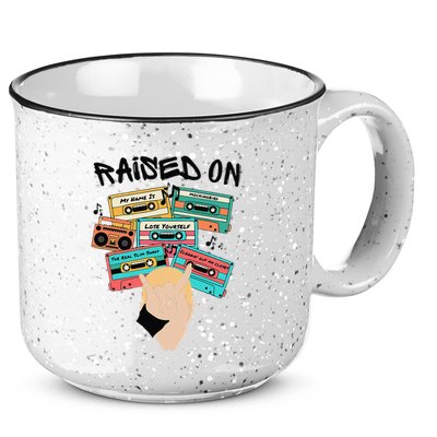 Raised On Slim Retro Cassettes Hip Hop 15oz Campfire Ceramic Mug