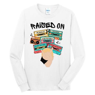 Raised On Slim Retro Cassettes Hip Hop Tall Long Sleeve T-Shirt